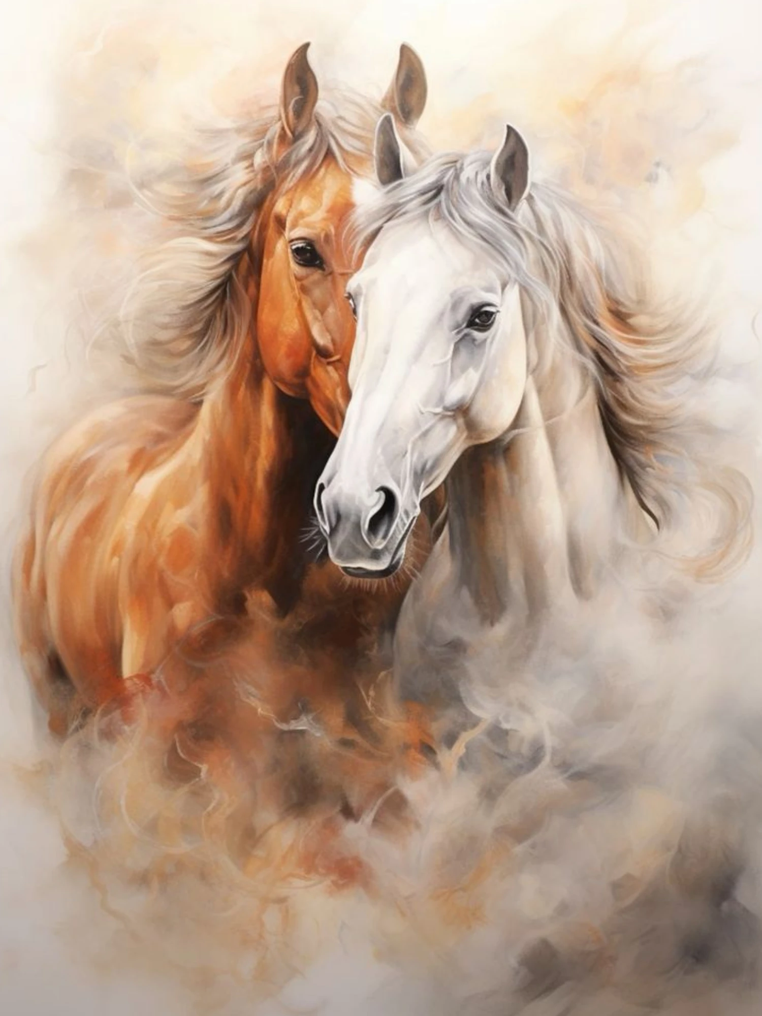 Sayılarla Boyama Hobi Seti Renkli Baskı: Asil Atlar