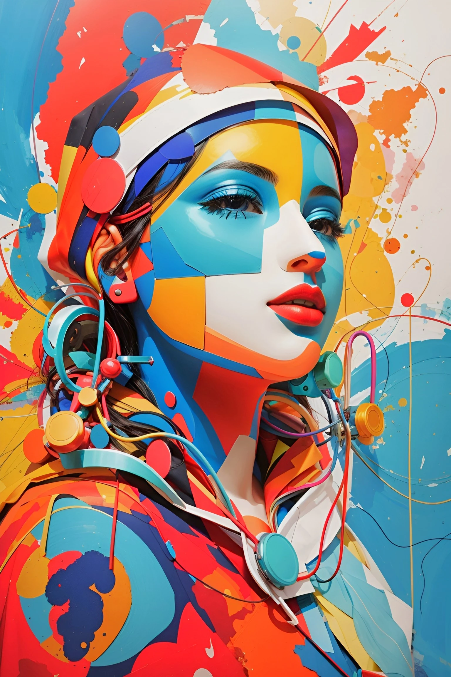 Renkli Baskılı Sayılarla Boyama Hobi Seti: Renkli Kadın 12