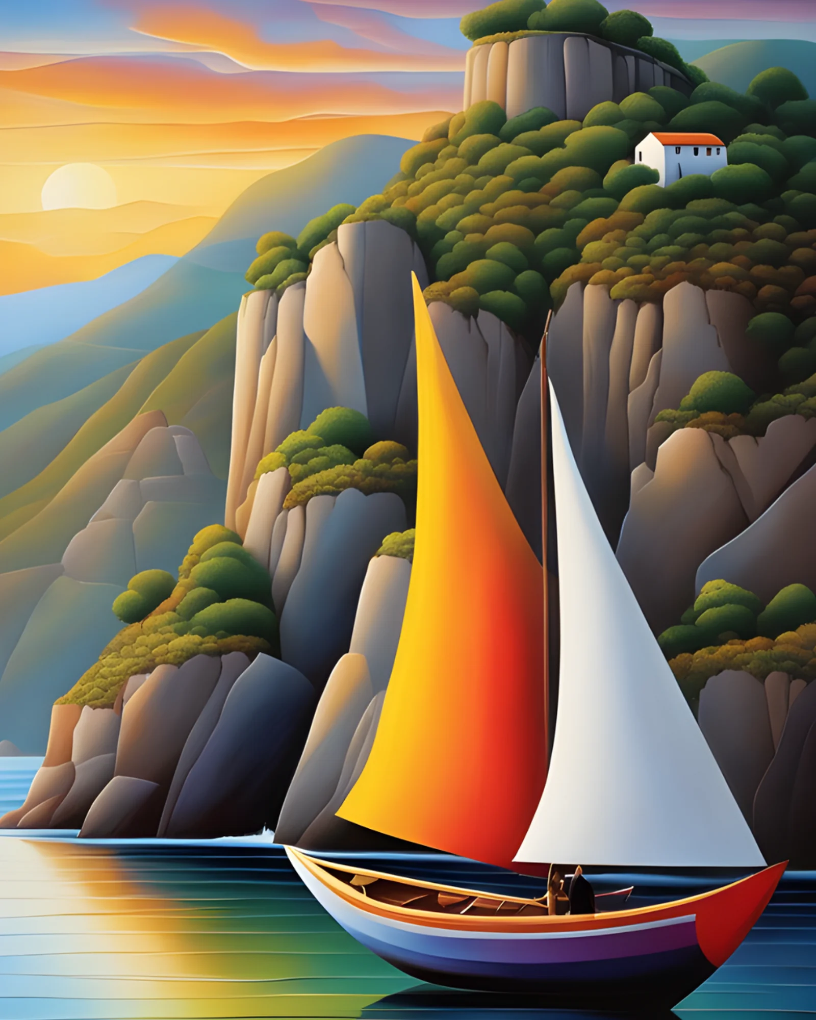 Sayılarla Boyama Seti-Manzara: Renkli Yelkenli