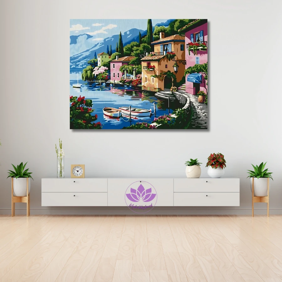 Sayılarla Boyama Hobi Seti Renkli Baskılı: Sahil