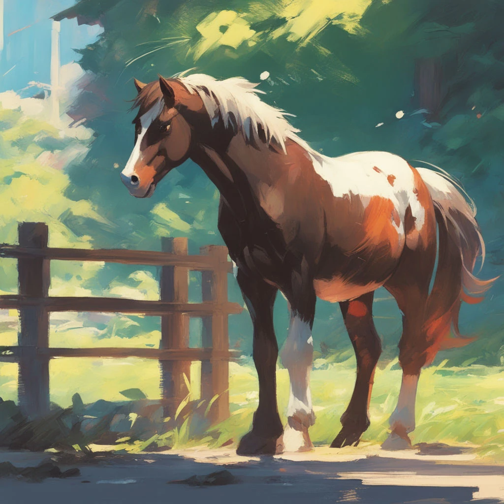 Renkli Baskılı Sayılarla Boyama Hobi Seti: Çiftlikteki At