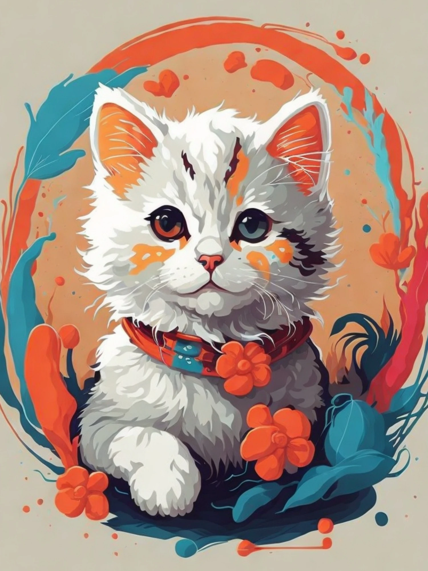 Renkli Baskılı Sayılarla Boyama Hobi Seti: Kedicik 1