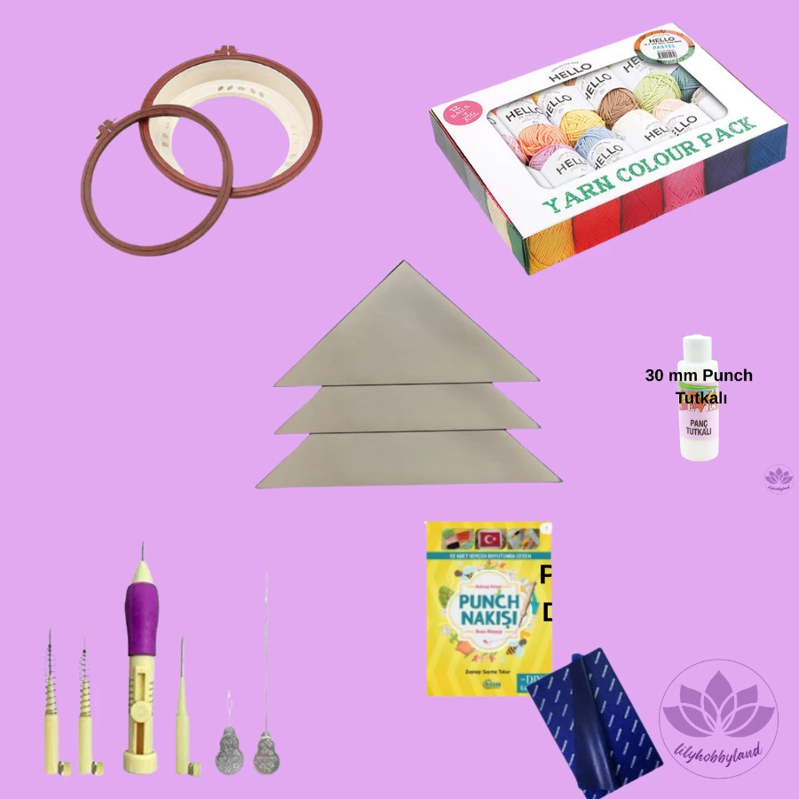Punch Nakışı Başlangıç Seti – Tüm Malzemeler Dahil-Pastel