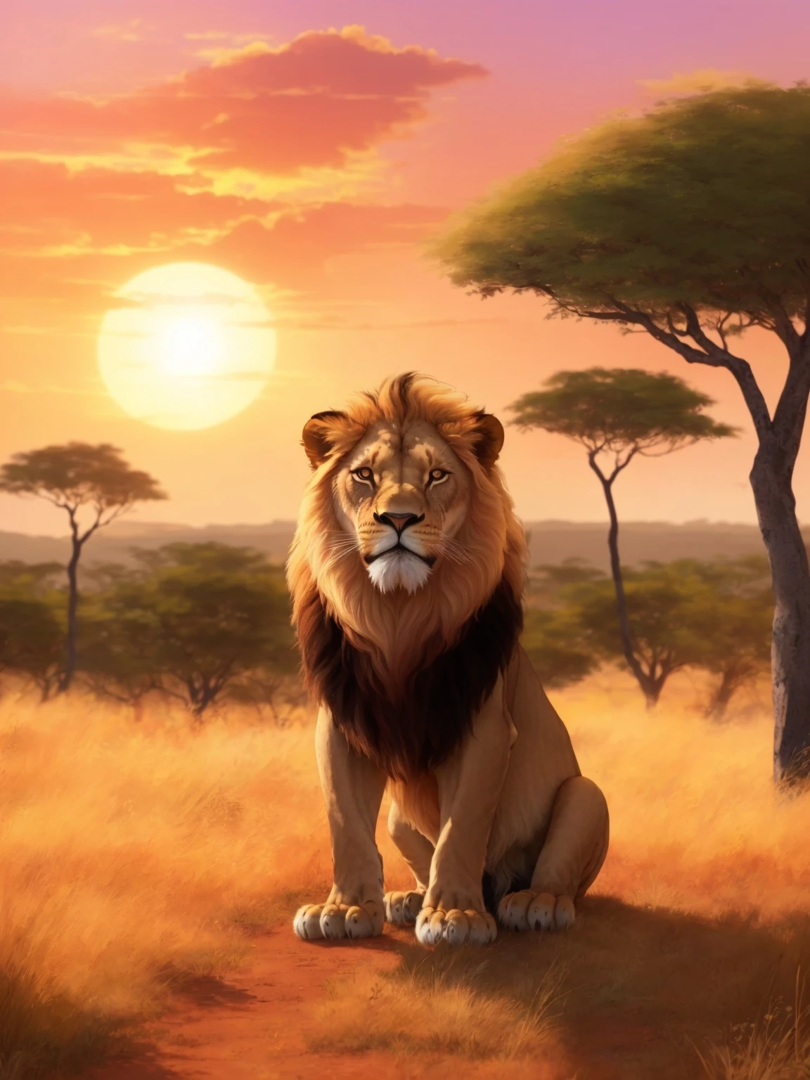 Renkli Baskılı Sayılarla Boyama Hobi Seti:  Tek Aslan