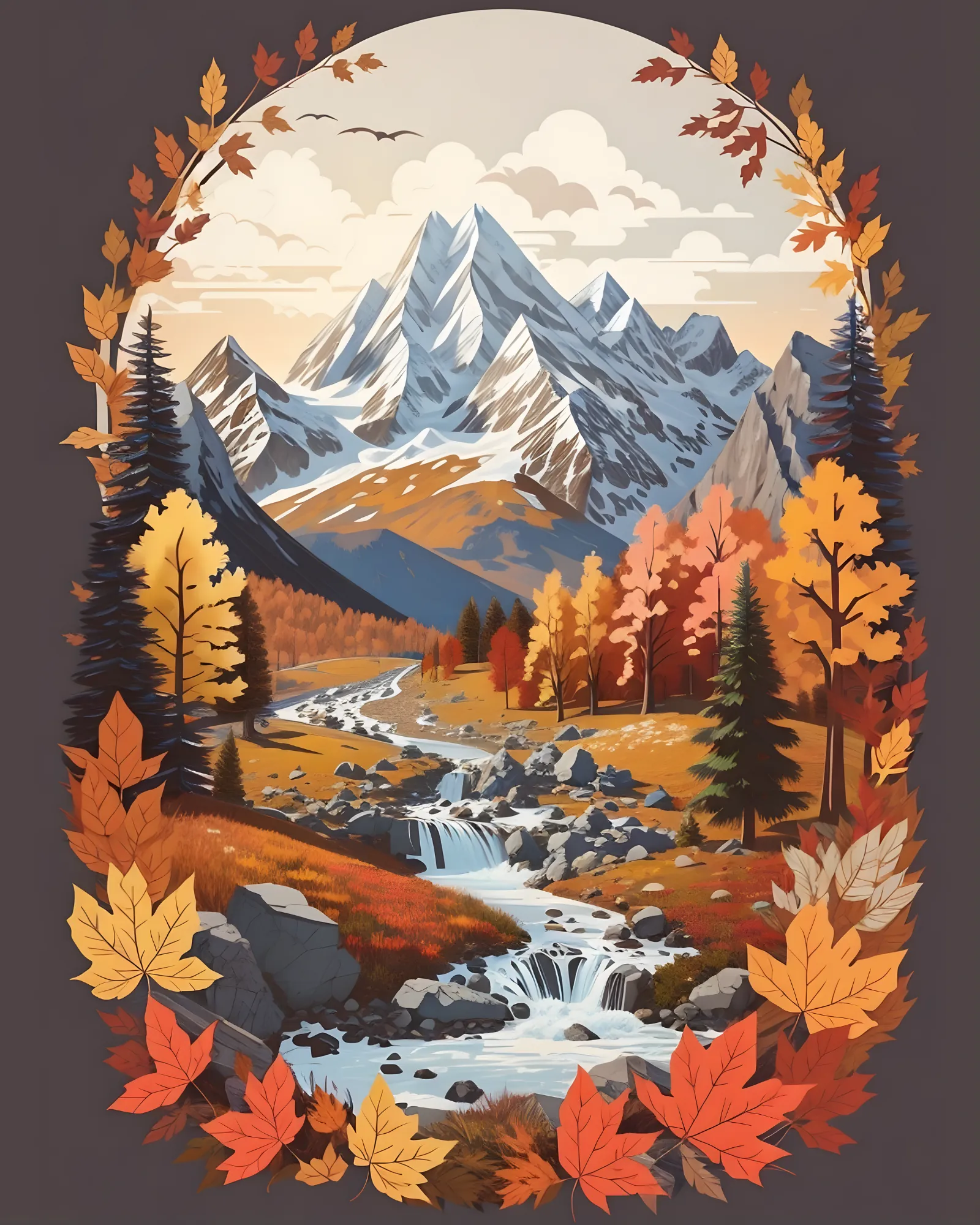 Sayılarla Boyama Seti-Manzara: Görkemli Dağ