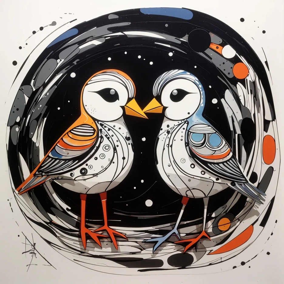 Renkli Baskılı Sayılarla Boyama Hobi Seti:  Aşık Kuşlar