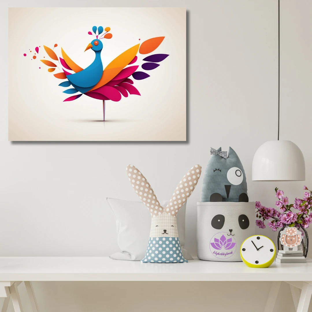 Çocuklar için Renkli Baskılı Sayılarla Boyama Hobi Seti: Renkli Kuş