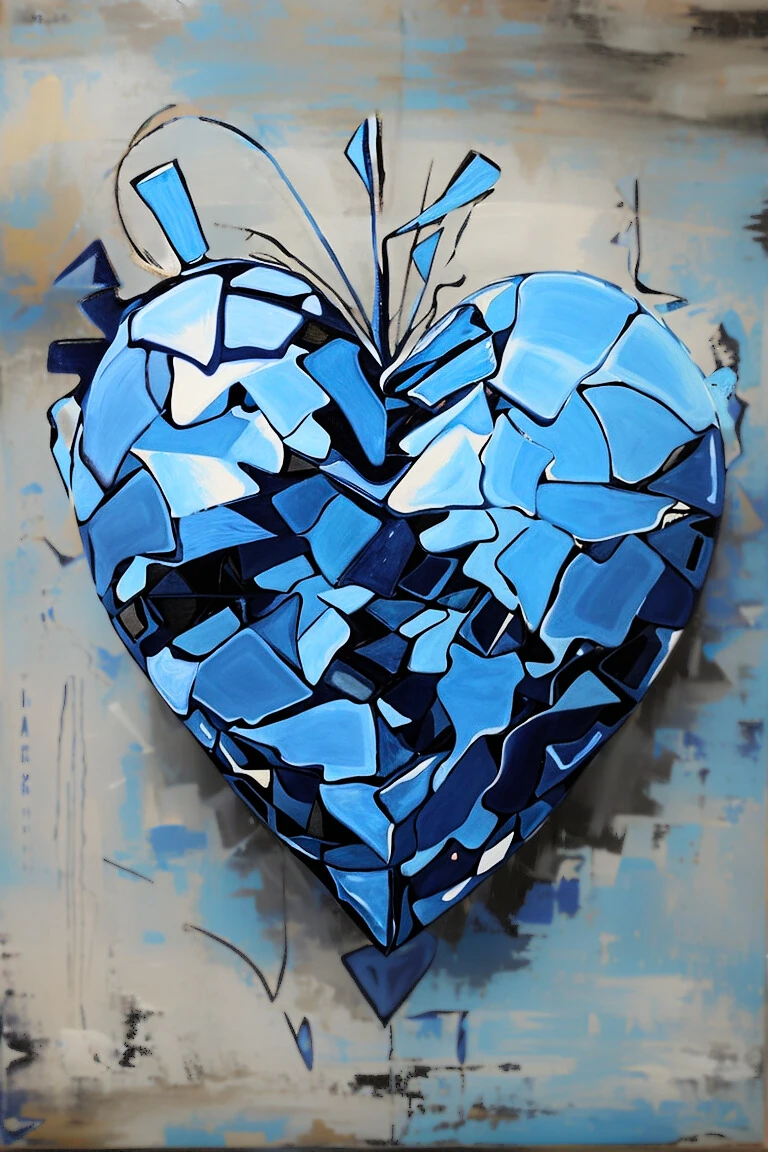 Renkli Baskılı Sayılarla Boyama Hobi Seti: Kırık kalp