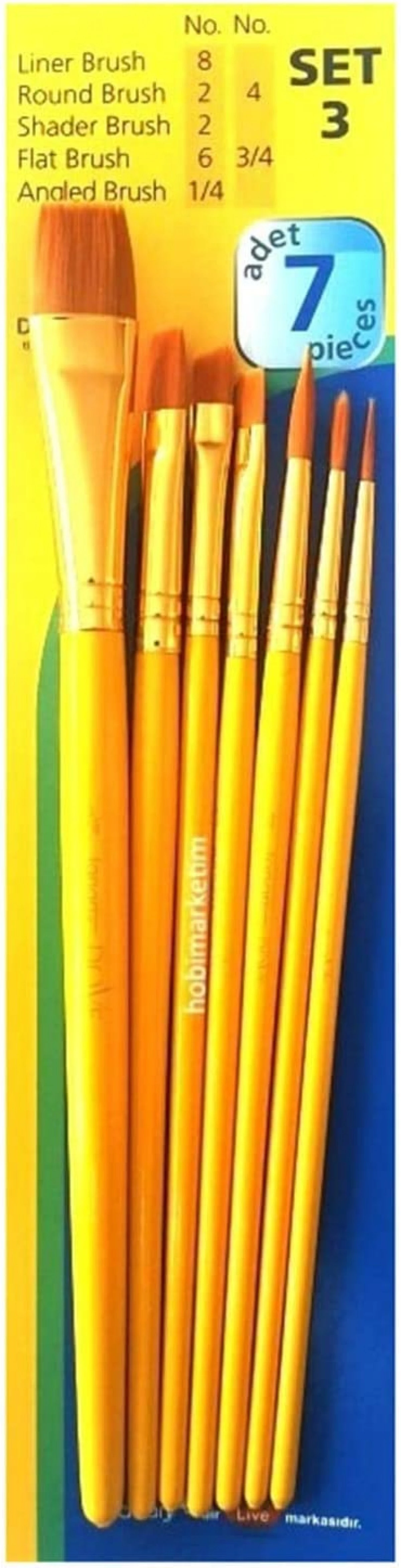 Fanart Academy 7'li Sentetik Kıl Fırça Seti Set 3