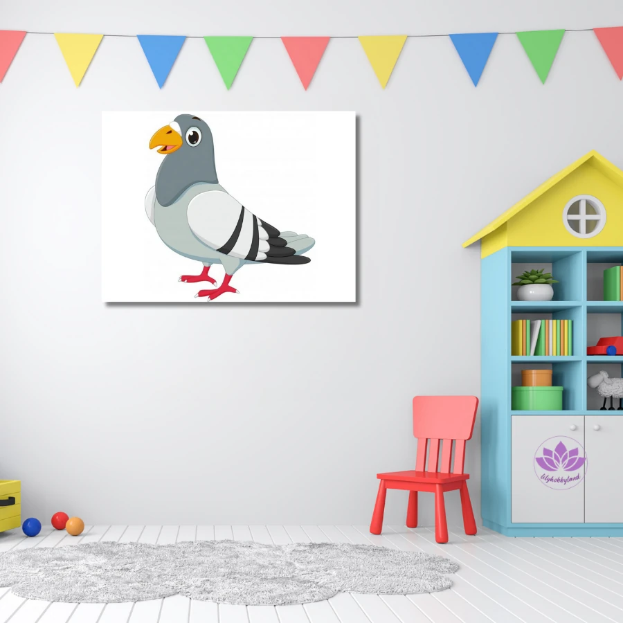 Çocuklar için Renkli Baskılı Sayılarla Boyama Hobi Seti: Güvercin