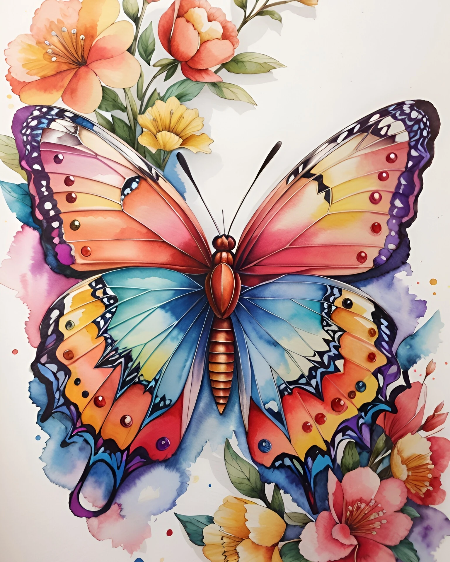 Sayılarla Boyama Hobi Seti Renkli Baskı: Renkli Kelebek