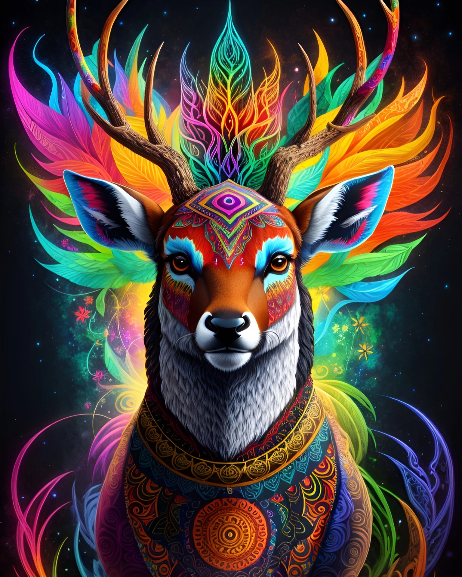 Sayılarla Boyama Hobi Seti Renkli Baskı: Renkli Geyik