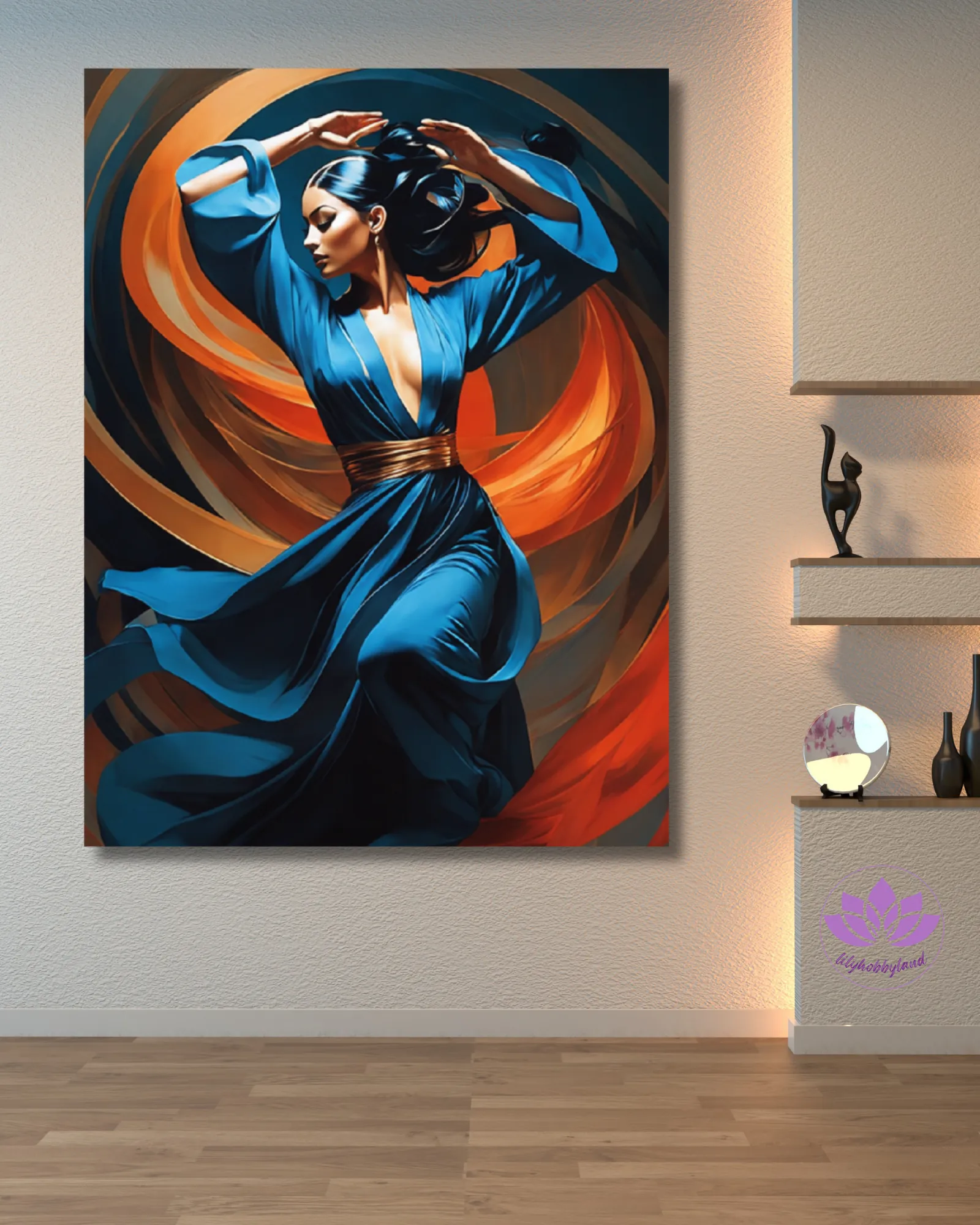 Sayılarla Boyama Hobi Seti Renkli Baskı: Dansçı Kadın