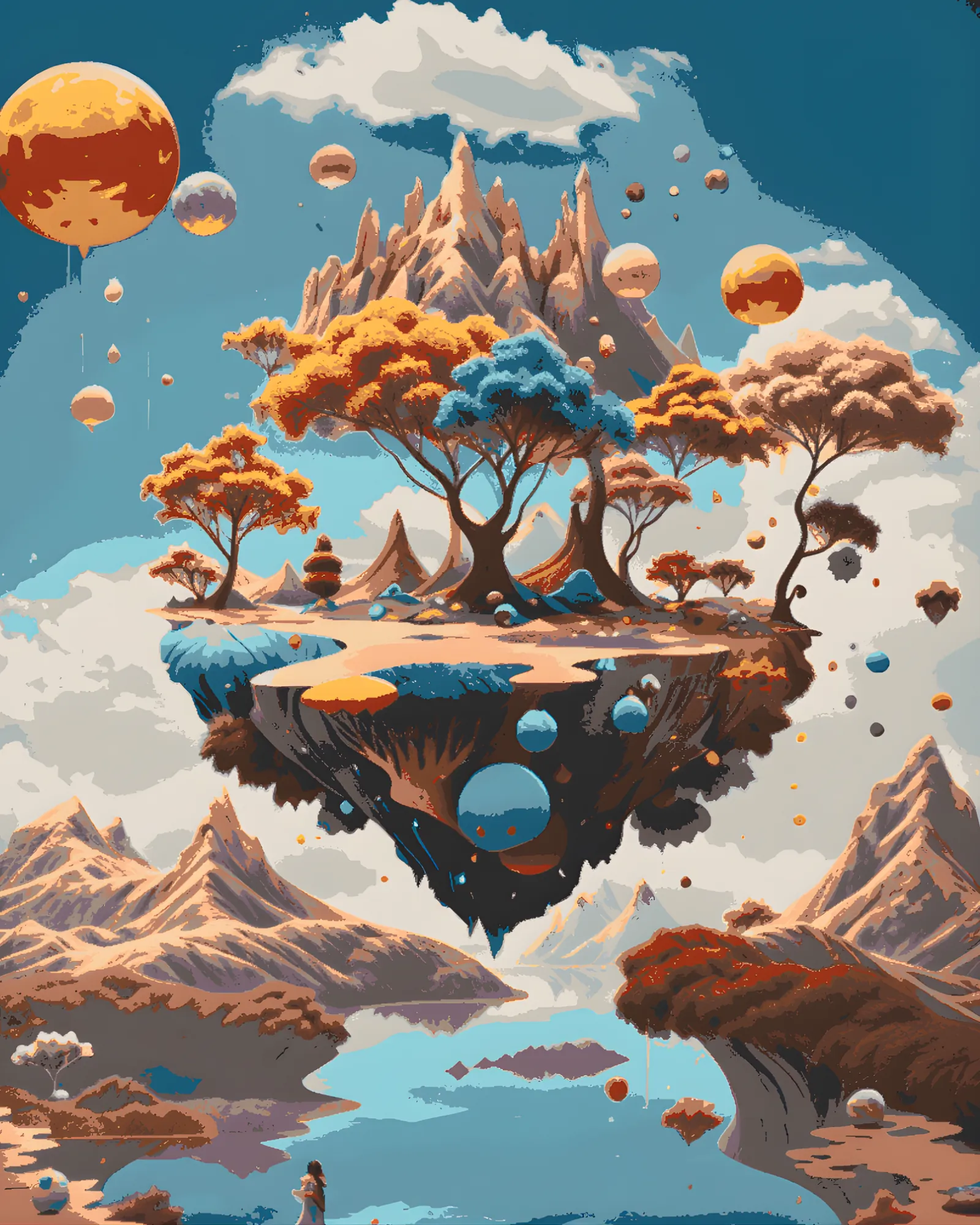 Sayılarla Boyama Seti-Manzara: Gökyüzündeki Ağaç