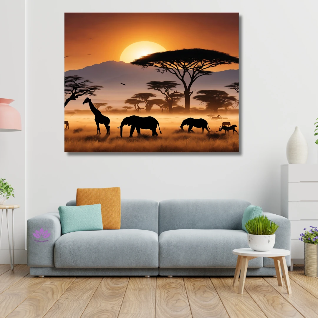 Sayılarla Boyama Hobi Set Renkli Baskı: Filler ve Zürafa