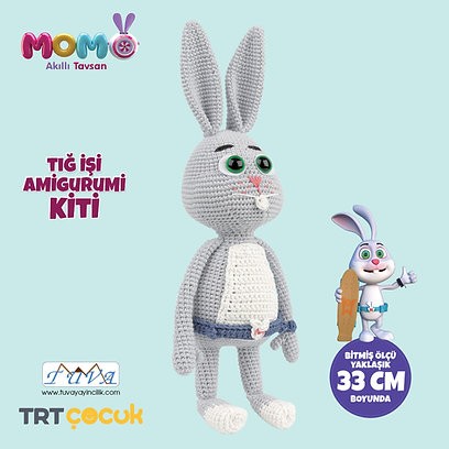 Amigurumi Seti, Akıllı Tavşan Momo, Amigurumi Oyuncak LAK12