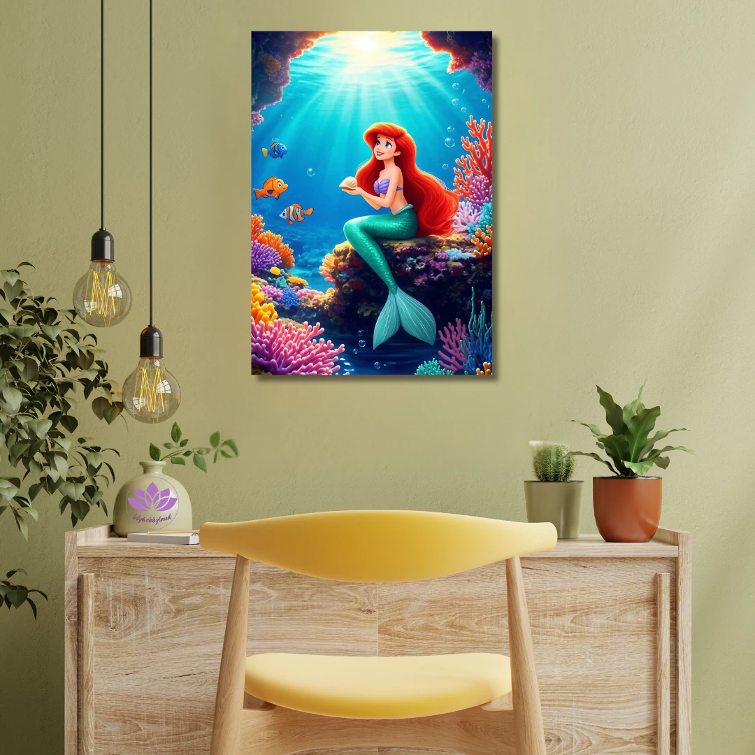 Sayılarla Boyama Seti Kasnağa Gerili: Disney Prensesleri Deniz Kızı – Dalgaların İçinde