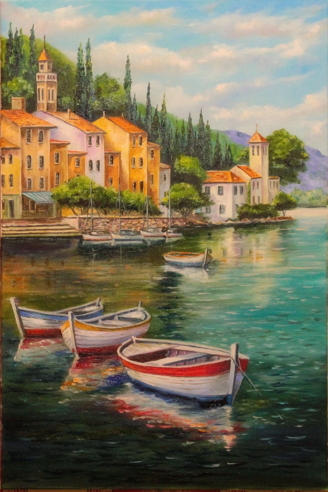 Renkli Baskılı Sayılarla Boyama Hobi Seti: Sahilde Tekneler