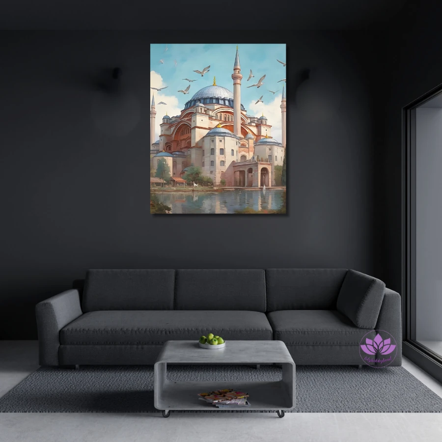 Sayılarla Boyama Seti Kasnağa Gerili İslami Eserler: Fetih ve Secde Ayasofya