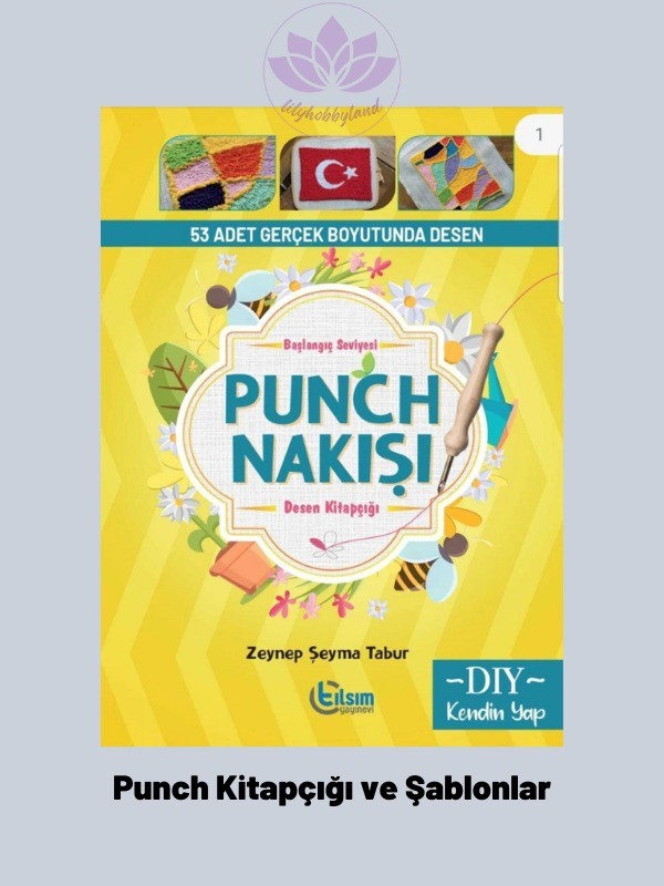 Bez Kumaş (Duck) Çanta Punch-Panç seti  Tüm Malzemeleri İle Birlikte Siyah-Krem Renk