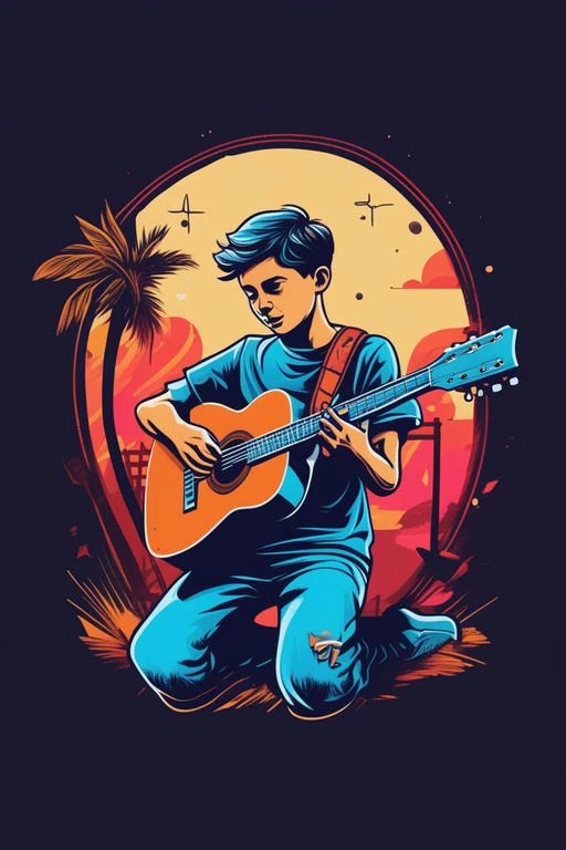 Renkli Baskılı Sayılarla Boyama Hobi Seti:  Gitaris