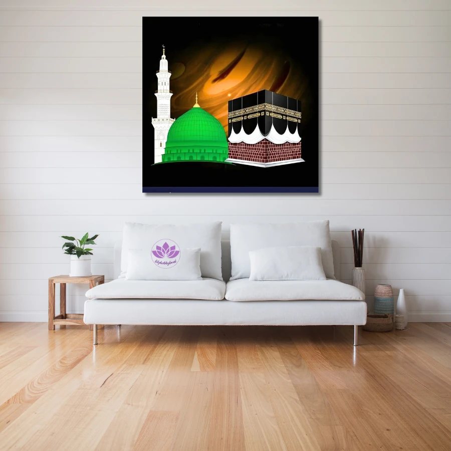 Sayılarla Boyama Seti Kasnağa Gerili İslami Eserler: Kabe ve Mescid-i Nebevİ