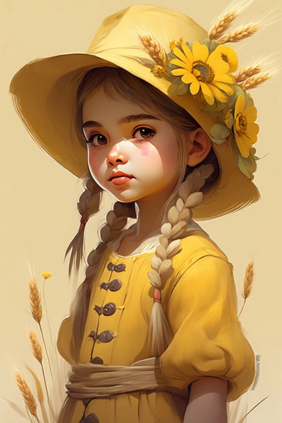 Renkli Baskılı Sayılarla Boyama Hobi Seti: Şapkalı Kız 1