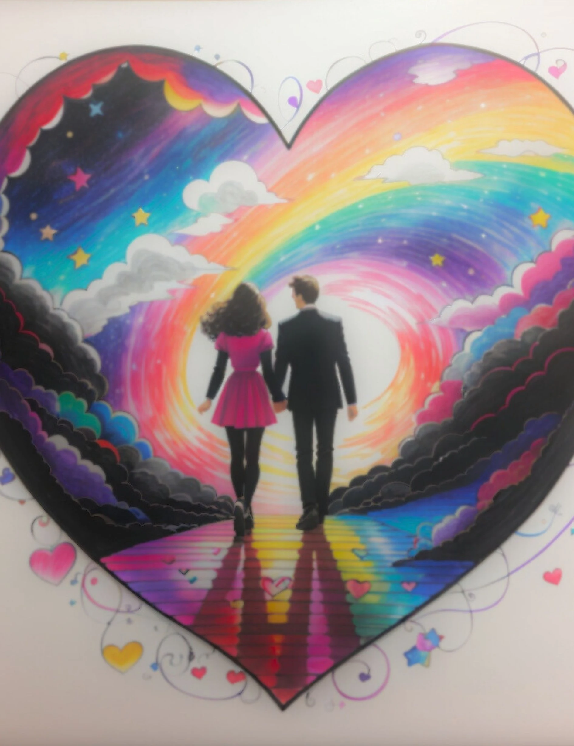 Renkli Baskılı Sayılarla Boyama Hobi Seti: Aşka Yürüyüş 2