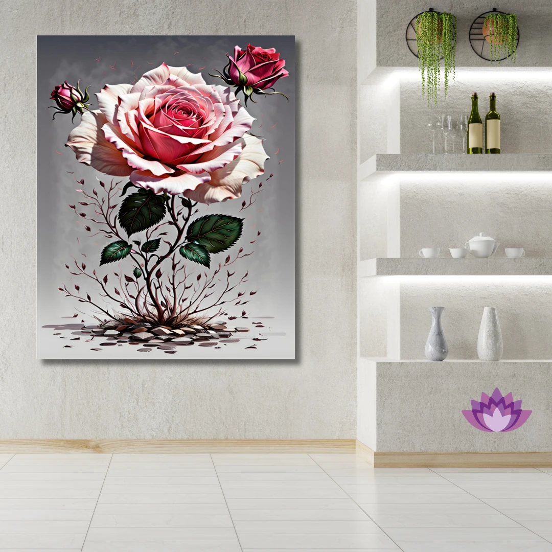 Sayılarla Boyama Hobi Seti Renkli Baskı: Pembe Gül