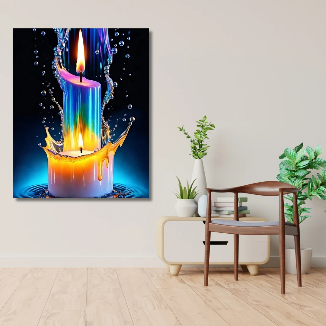 Sayılarla Boyama Hobi Seti Renkli Baskılı :  Yanan Mum