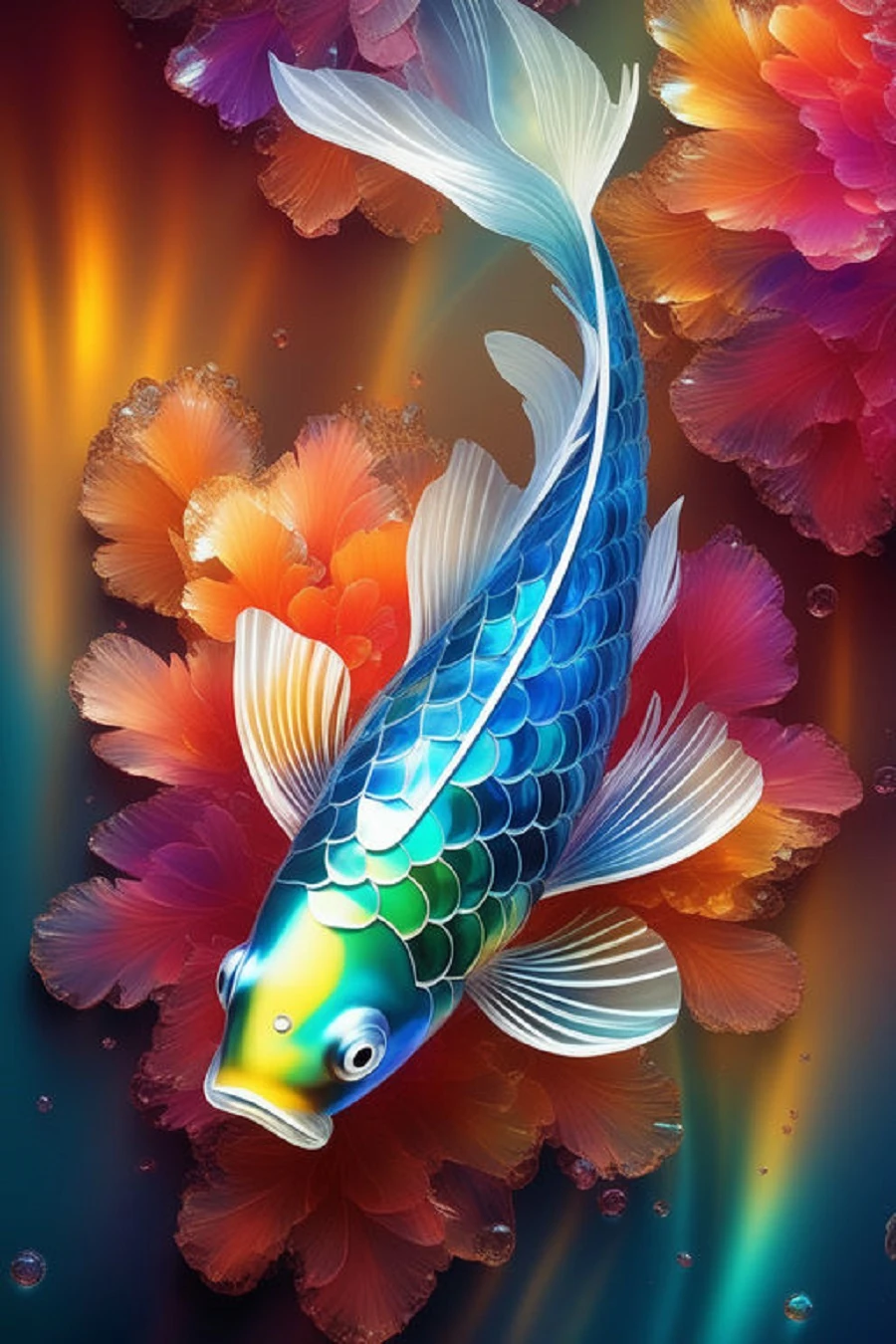 Renkli Baskılı Sayılarla Boyama Hobi Seti: Mavi Balık