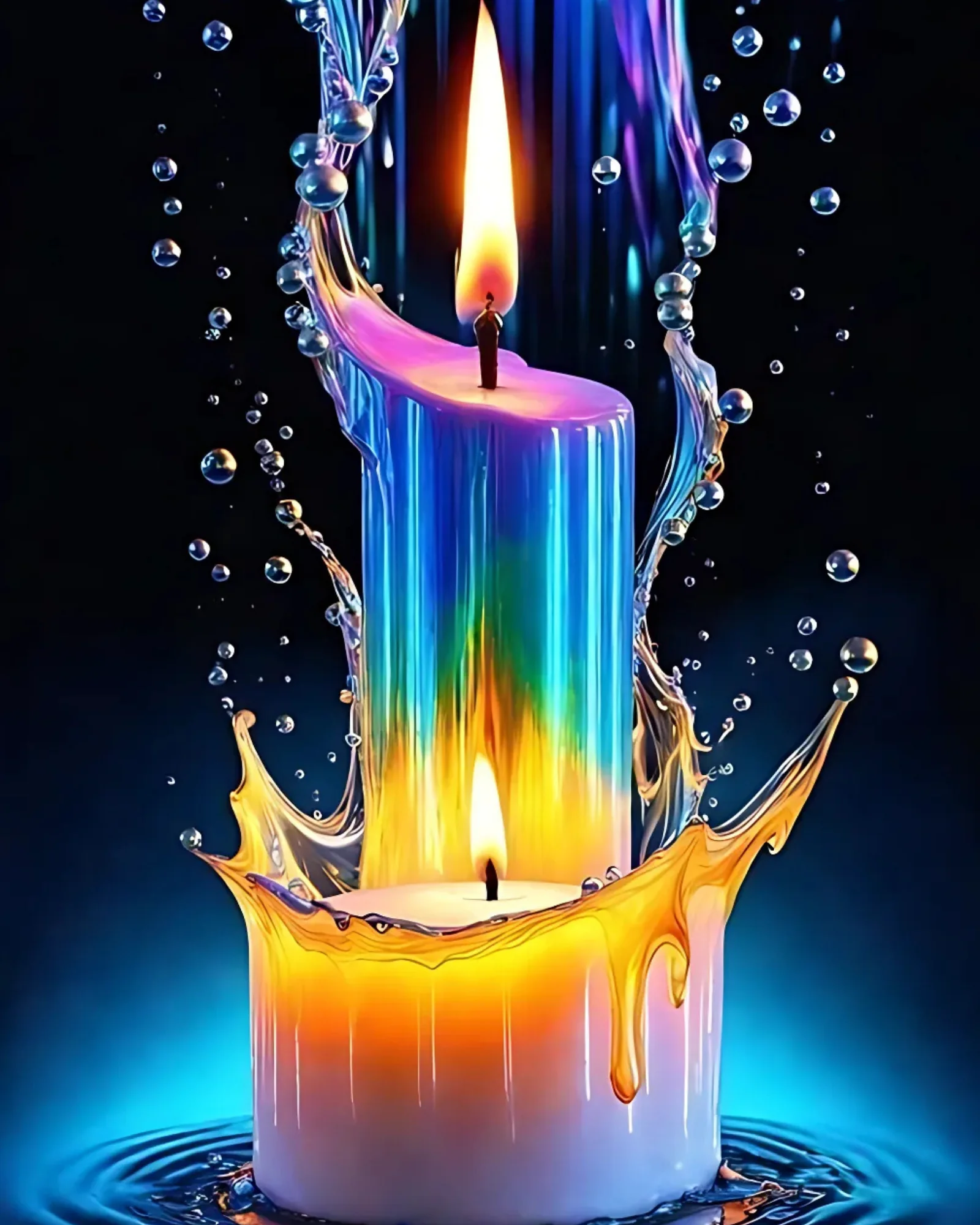 Sayılarla Boyama Hobi Seti Renkli Baskılı :  Yanan Mum