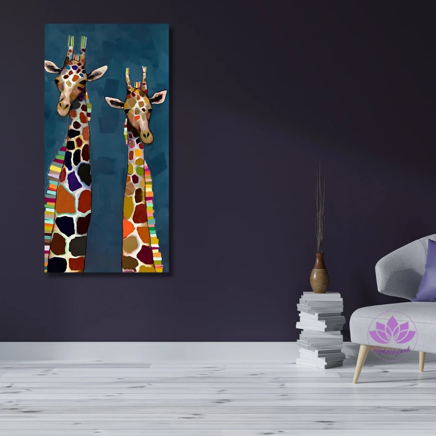 Sayılarla Boyama Hobi Seti Renkli Baskılı: Renkli Zürafalar