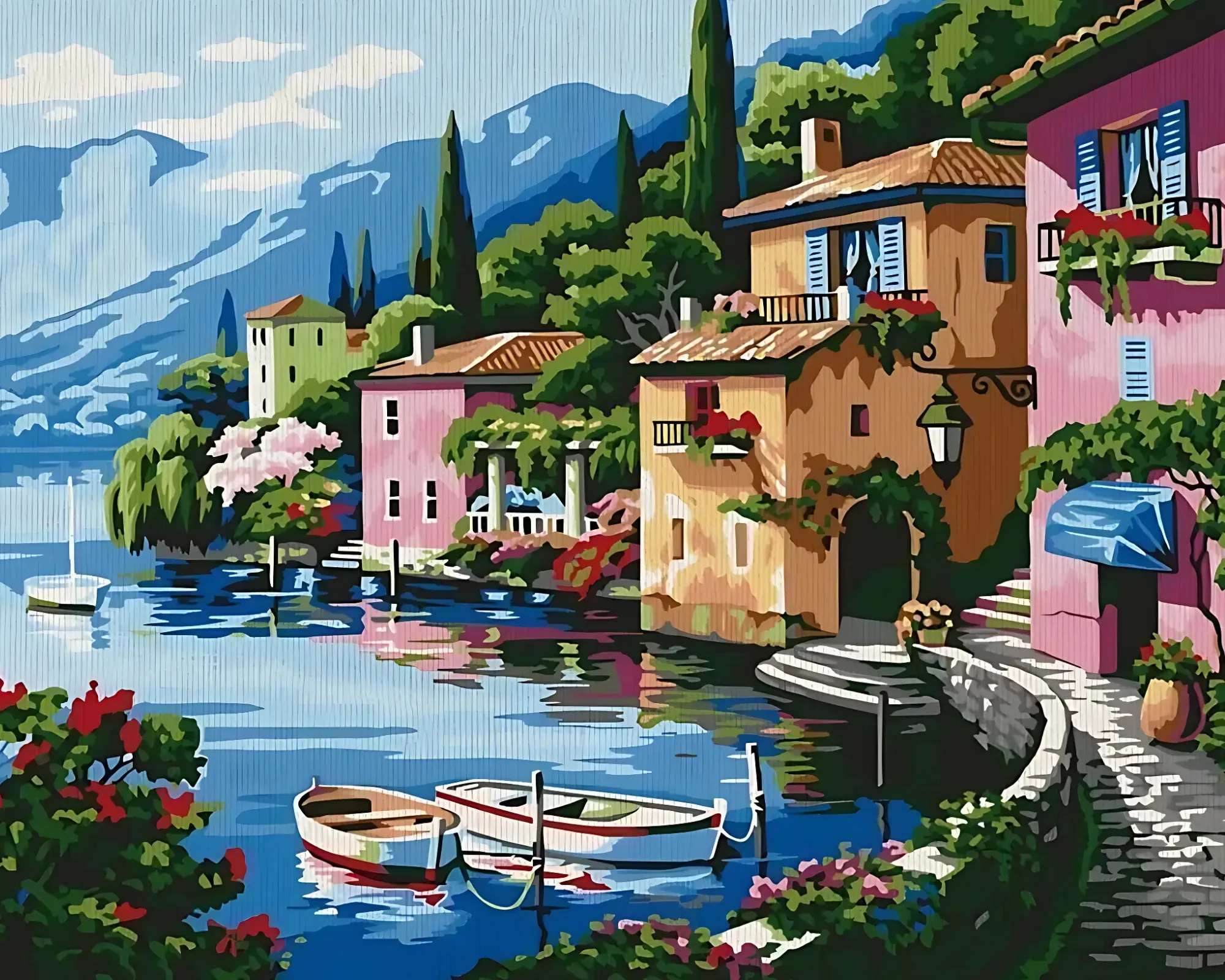 Sayılarla Boyama Hobi Seti Renkli Baskılı: Sahil