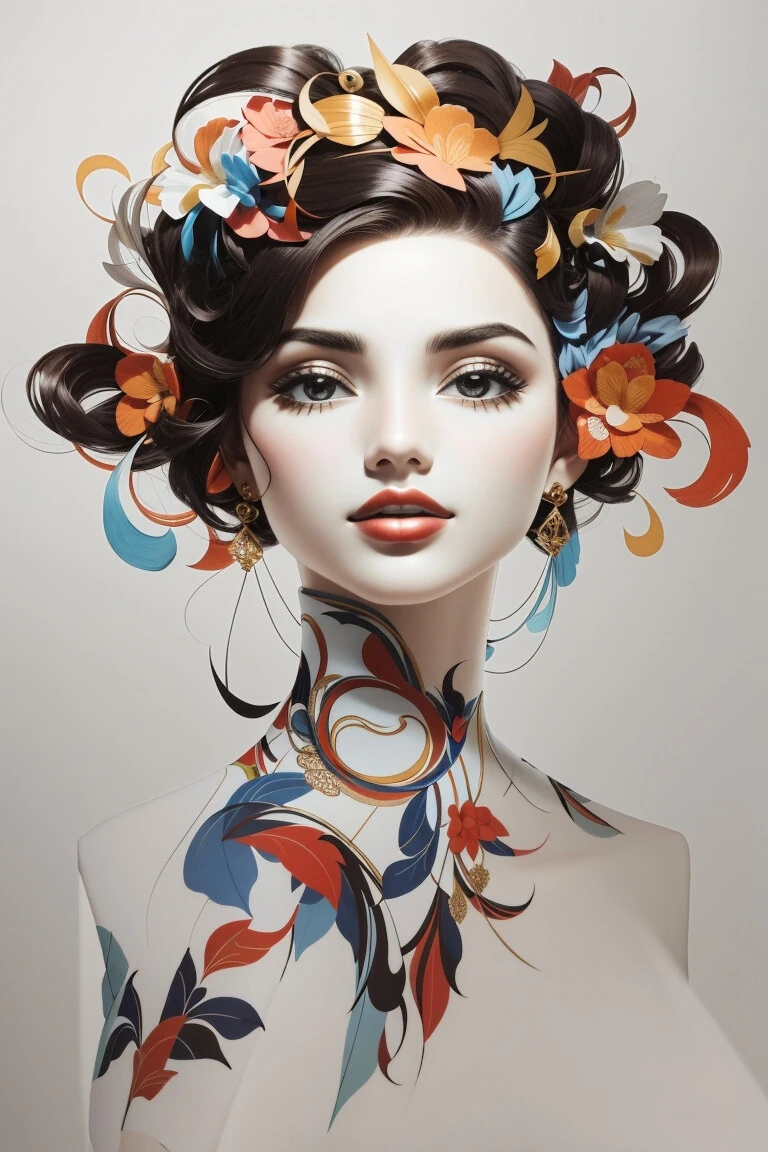 Renkli Baskılı Sayılarla Boyama Hobi Seti: Çiçekli Kadın