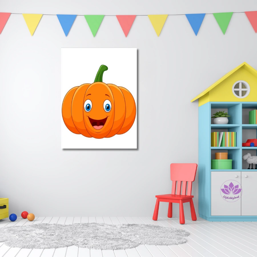 Çocuklar için Renkli Baskılı Sayılarla Boyama Hobi Seti: Neşeli Kabak