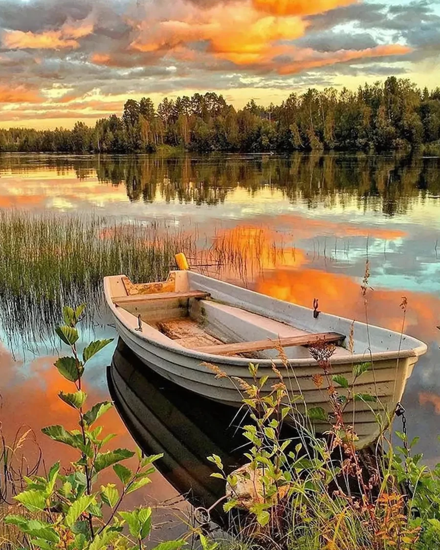Sayılarla Boyama Hobi Seti Renkli Baskılı: Sahildeki Tekne