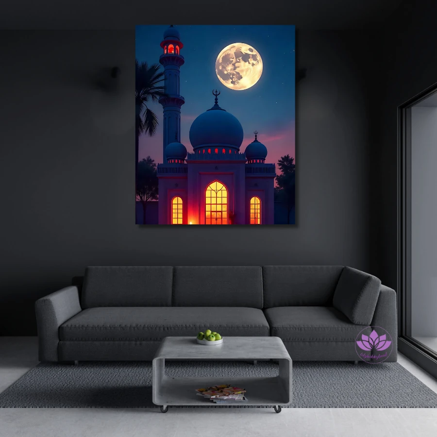 Sayılarla Boyama Seti Kasnağa Gerili İslami Eserler: Nurlu Gece