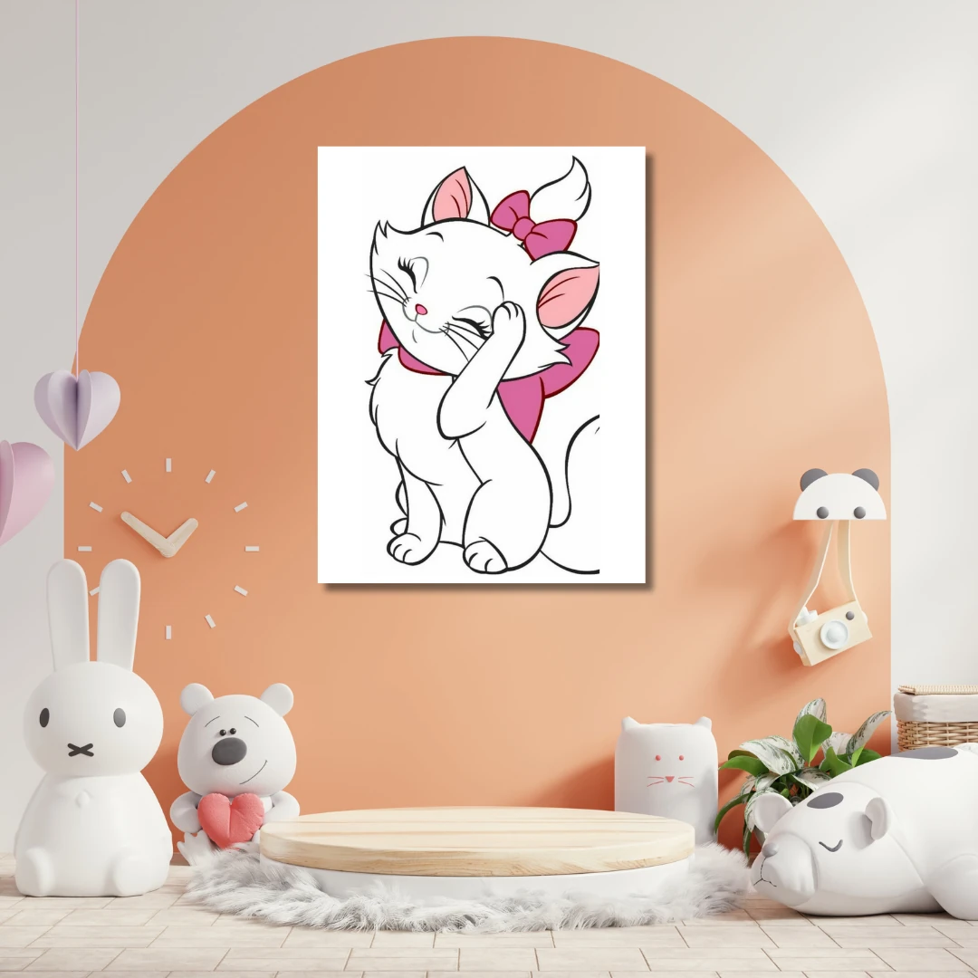 Çocuklar için Renkli Baskılı Sayılarla Boyama Hobi Seti: Kedicik