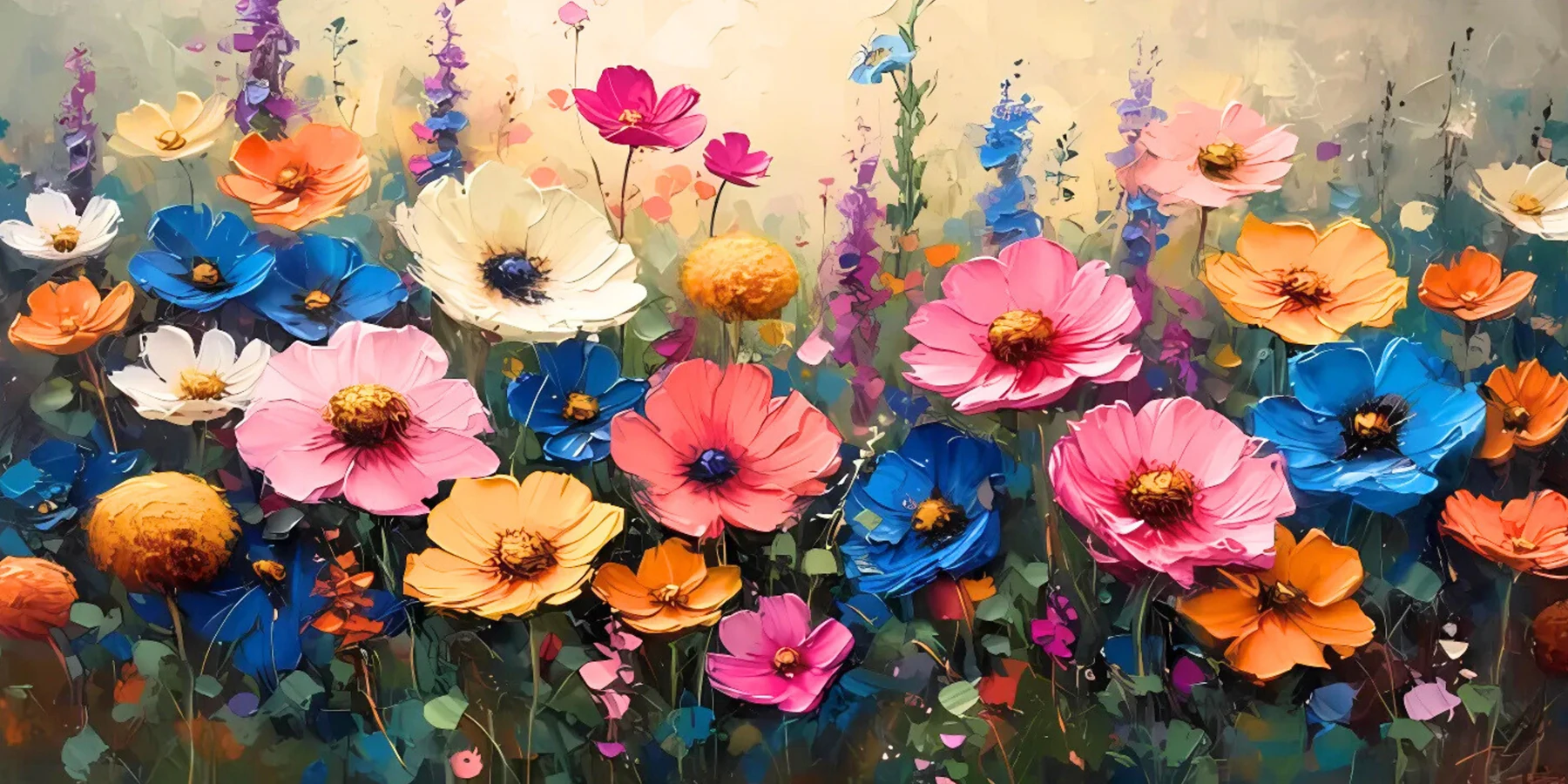 Renkli Baskılı Sayılarla Boyama Hobi Seti:  Renkli Çiçek Bahçesi