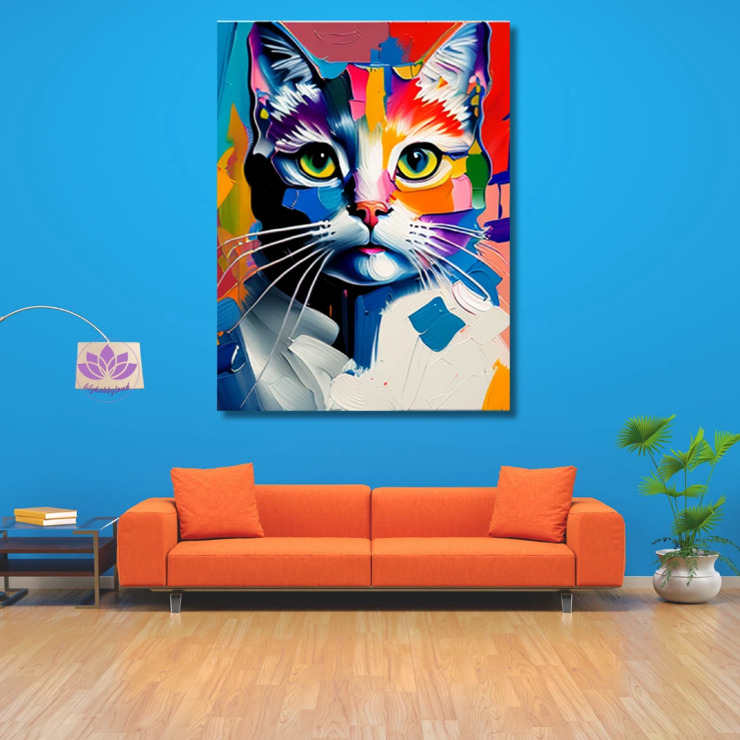 Sayılarla Boyama Hobi Seti Renkli Baskılı: Kedicik 6