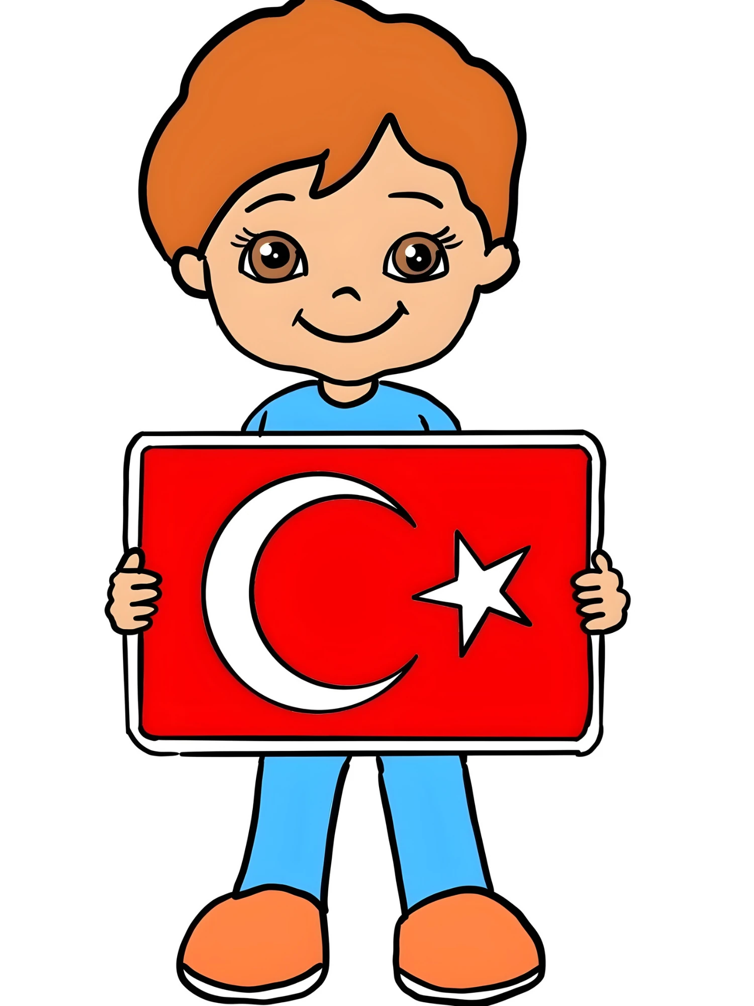 Çocuklar İçin Renkli Baskılı Sayılarla Boyama Hobi Seti (30x40 cm): Minik Ellerle Bayrak Aşkı-2