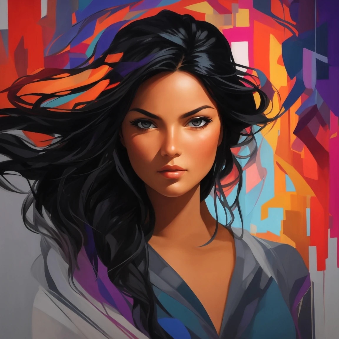 Renkli Baskılı Sayılarla Boyama Hobi Seti: Renkli Kadın 3