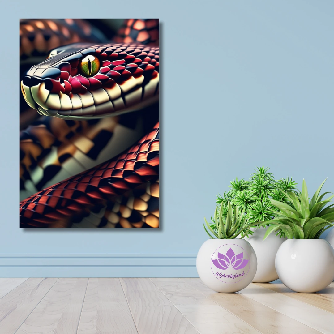 Sayılarla Boyama Hobi Seti Renkli Baskılı: Renkli Yılan 2