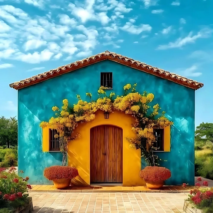 Renkli Baskılı Sayılarla Boyama Hobi Seti: Köy Evi