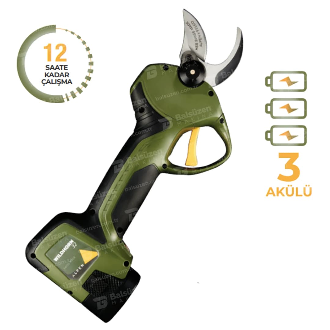 Alpen Wildhorn 32 Sensörlü 3 Akülü Budama Makası 32 mm - Balsüzen