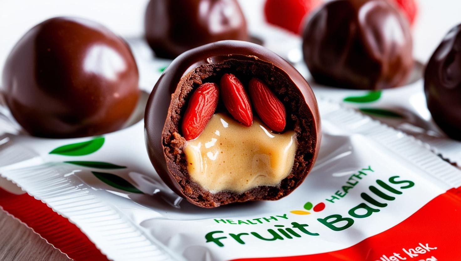 frudate vişneli fındık kreması dolgulu meyve topu
