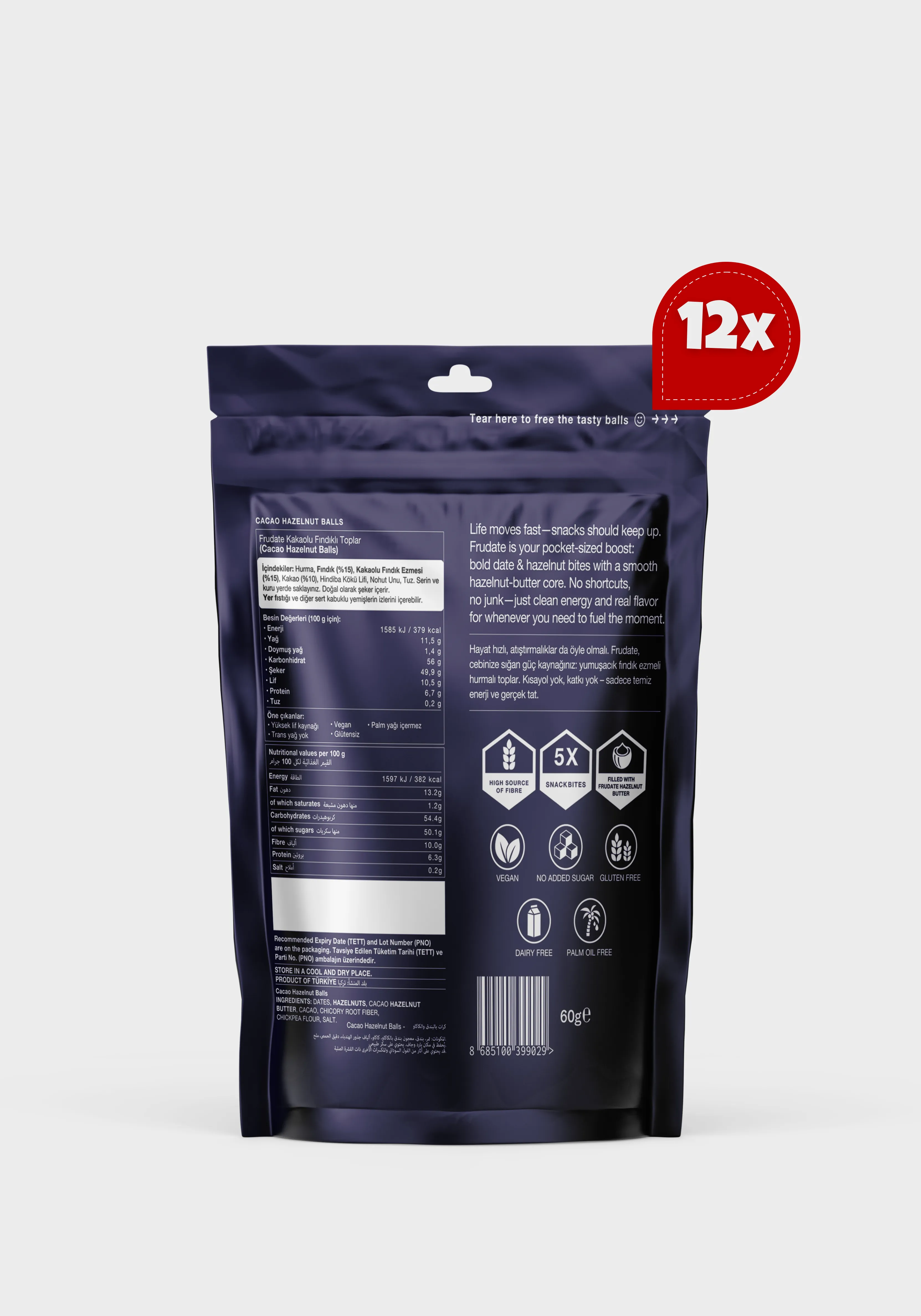 Cacao Hazelnut Balls 12'li Paket