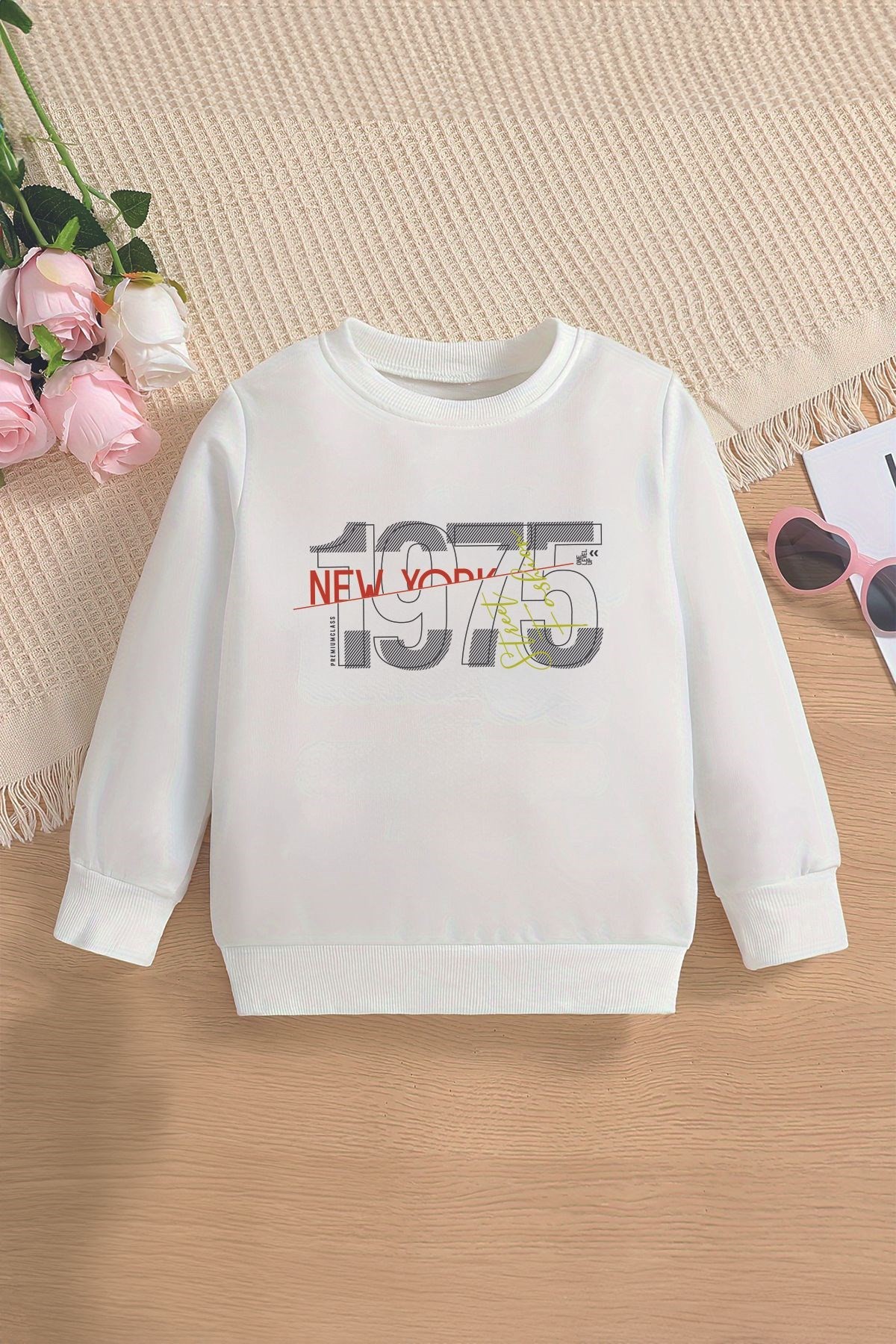 Özel Tasarım Newyork 1975 Tarz Oversize Çocuk Sweatshirt 12610