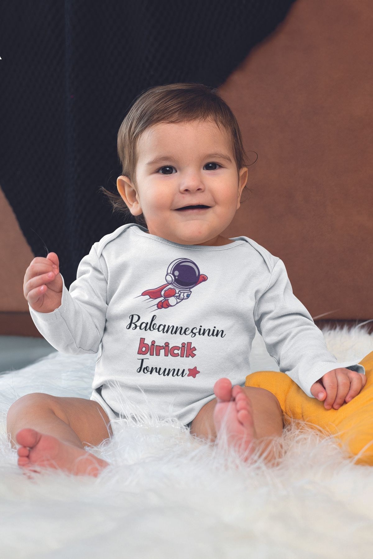 Erkek Bebek Babannesinin Biricik Torunu Baskılı Pamuklu Çıtçıtlı Body 22644